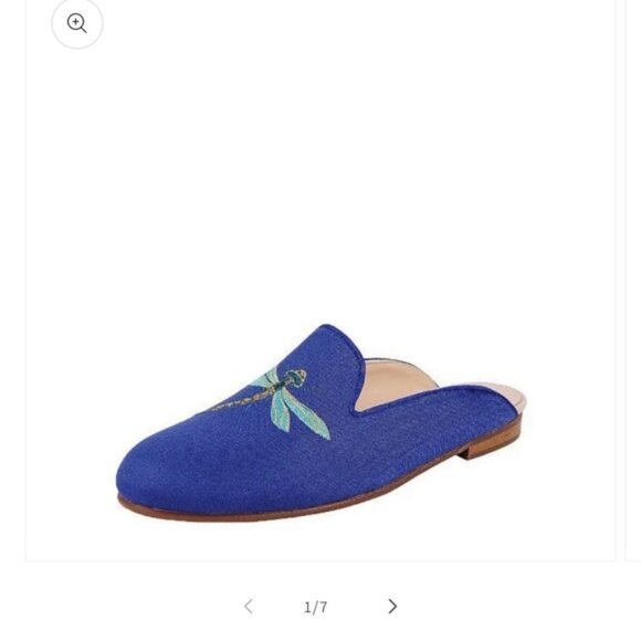 Dragonfly Pique Jon Josef Flat Slip-on Blue Slide Shoes Size 7 - Picture 1 of 7
